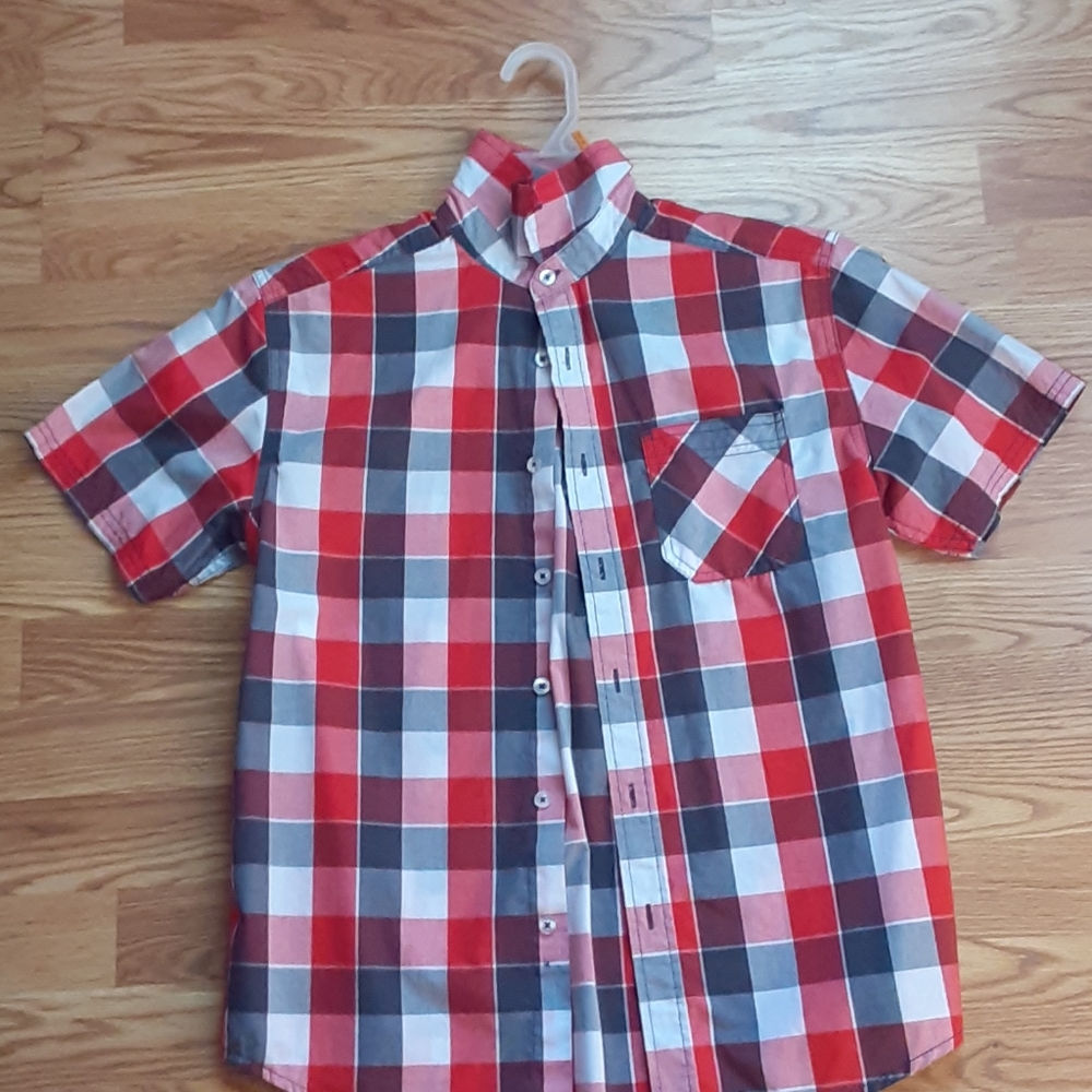 Faded Glory plad T Shirt Buttom down
